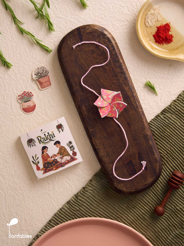 ChuckleBud Mandala Rakhi, hand-drawn mandala design on plantable seed paper