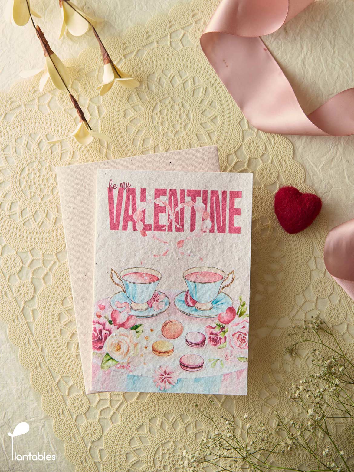 Tea & Macarons Valentine Card