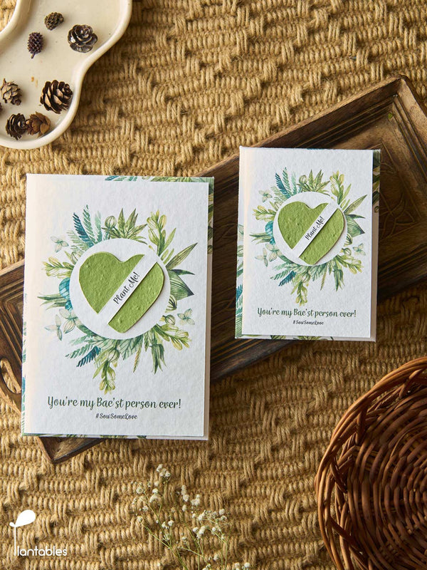 You’re my Bae’st Person: Card with a Green Heart