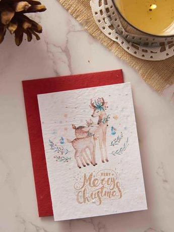  Merry christmas and happy new year greeting card in red and white theme